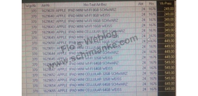 apple ipad mini price models