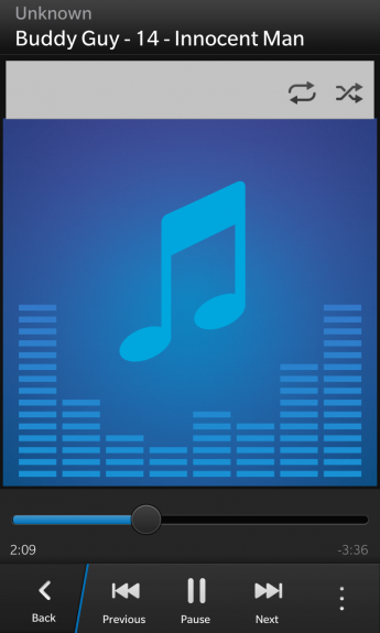 BlackBerry Z10 Player Audio