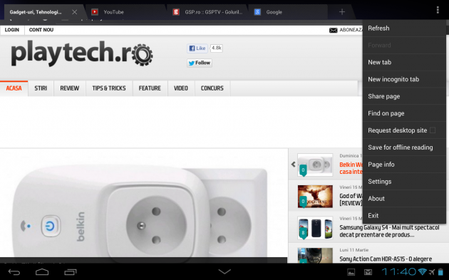 Huawei MediaPad 10 FHD Browser