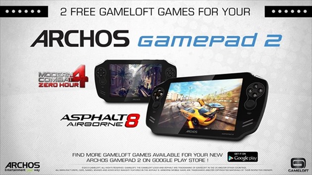Gameloft Archos Gamepad 2 Asphalt 8 Modern Combat 4