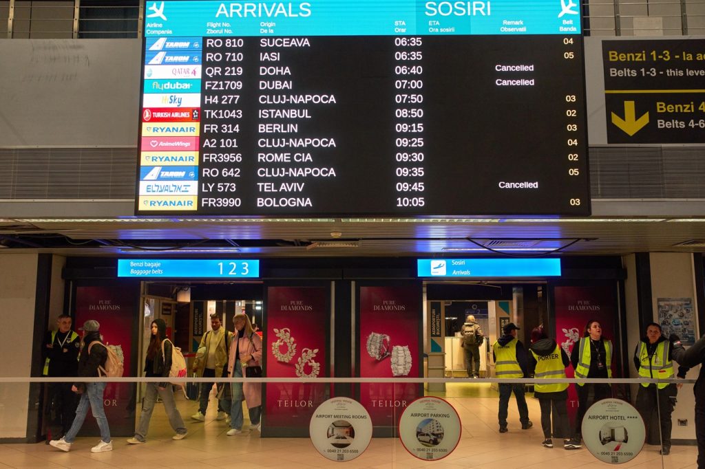 Alte 28 de zboruri anulate pe Aeroportul Henri Coandă din cauza situației din Orientul Mijlociu. Lista oficială