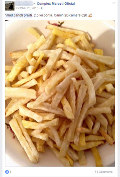student cluj cartofi prăjiți amendă