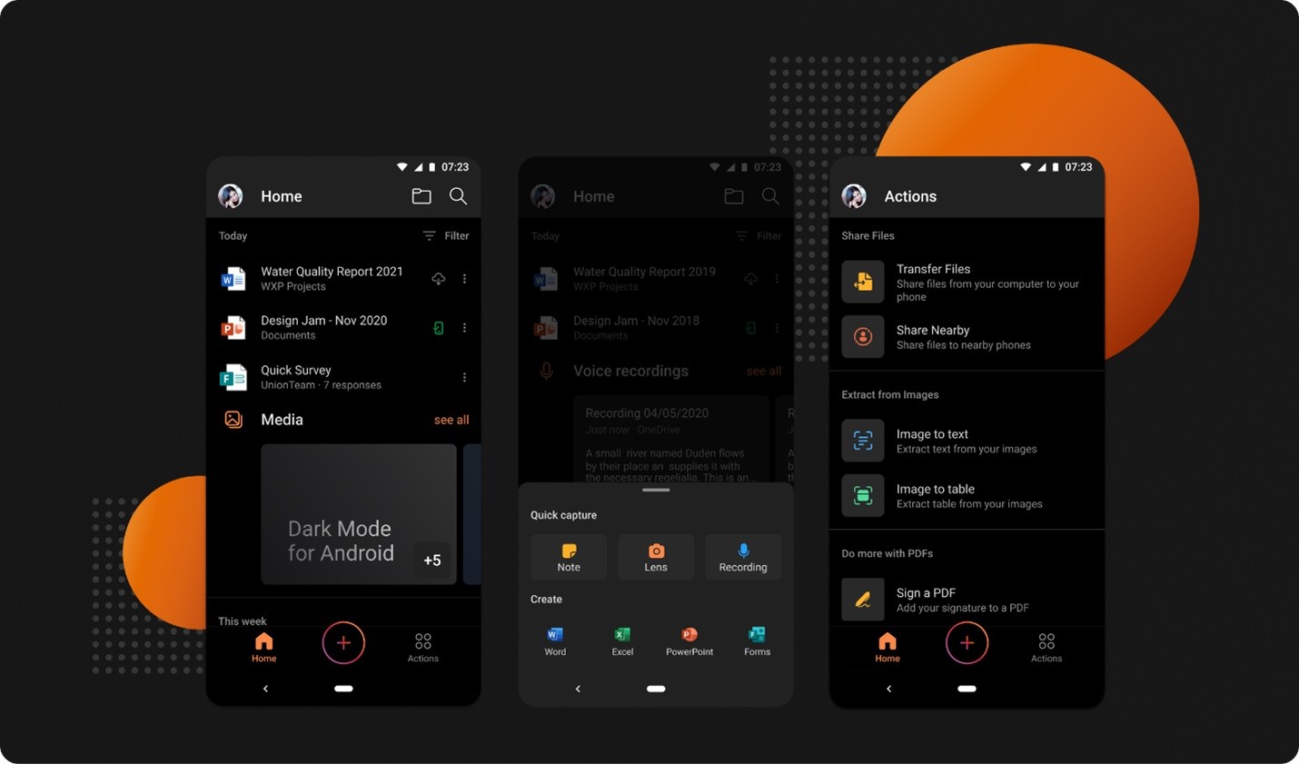 microsoft office android dark mode