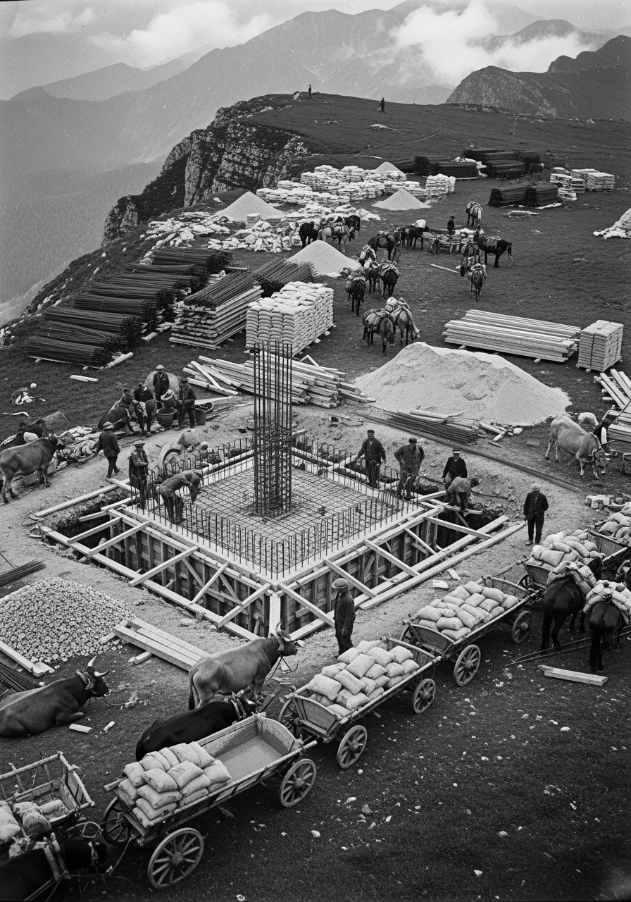 Cum a fost urcata Crucea Caraiman pana la 2.291 metri altitudine, in anii 20