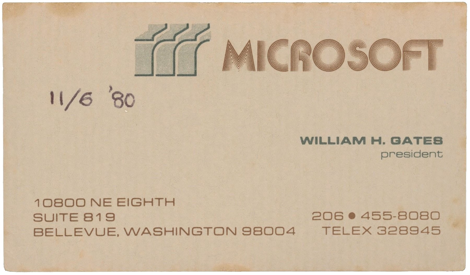 carte de vizita bill gates microsoft scoasa la licitatie