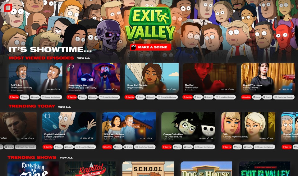 exitvalley Showrunner platforma streaming