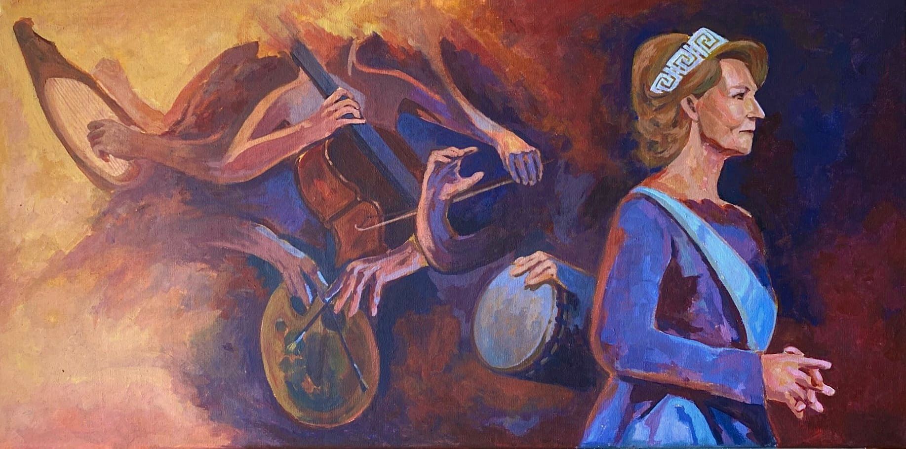 Lucrare realizată de Dariana pentru expoziția „Pasiunile și preocupările membrilor Familiei Regale de-a lungul timpului”.Sursa foto: arhivă personală