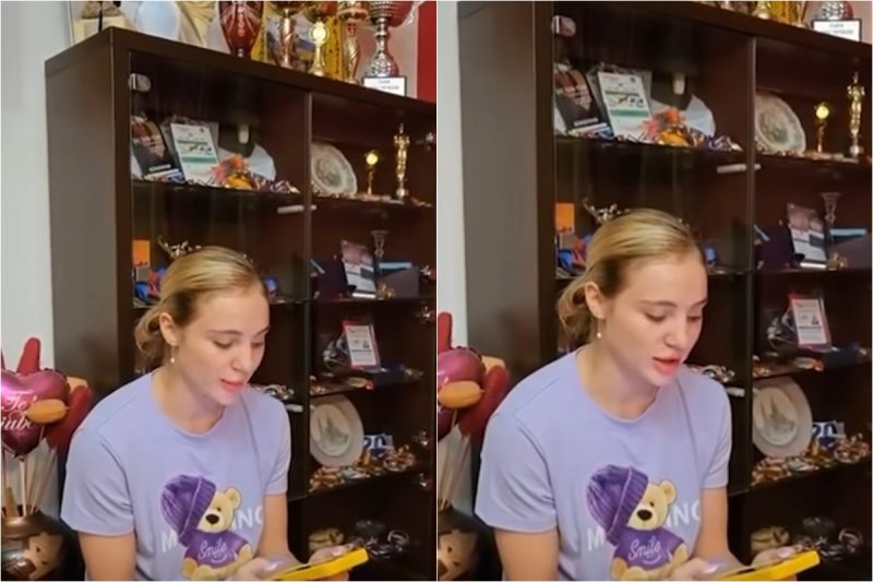 Sabrina Voinea, citind mesajul pentru public (Foto: Colaj Playtech)