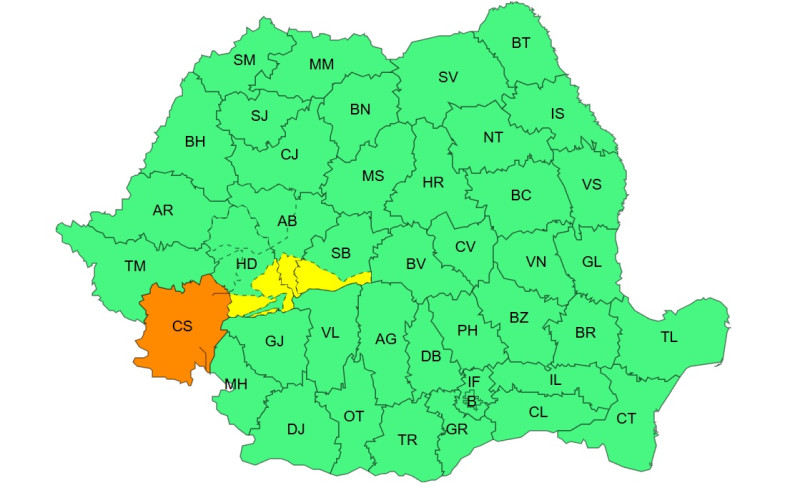 ANM a emis noi avertizari de vreme rea