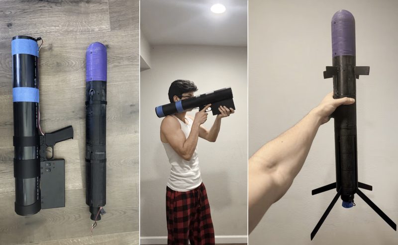 A construit acasă un lansator de rachetă ghidată cu doar 400 de lei (96 $) și o imprimantă 3D banală. Ce poate face invenția