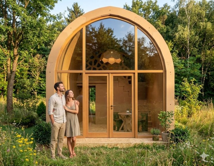 România intră în istorie: prima casă modulară din carton, lansată oficial GALERIE FOTO